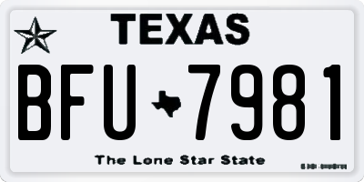 TX license plate BFU7981