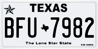 TX license plate BFU7982