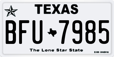 TX license plate BFU7985