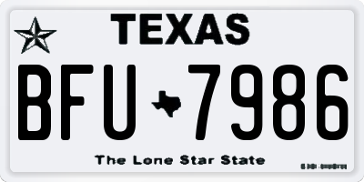 TX license plate BFU7986