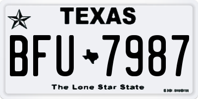 TX license plate BFU7987