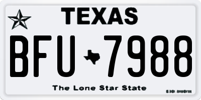 TX license plate BFU7988