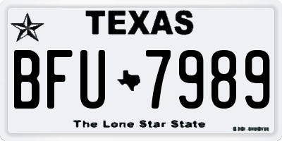 TX license plate BFU7989
