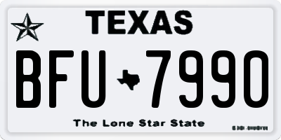 TX license plate BFU7990