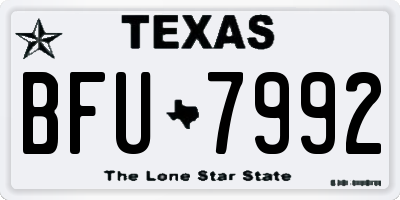 TX license plate BFU7992