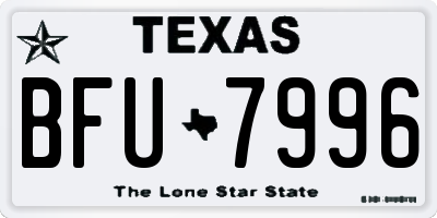 TX license plate BFU7996