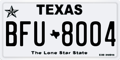 TX license plate BFU8004