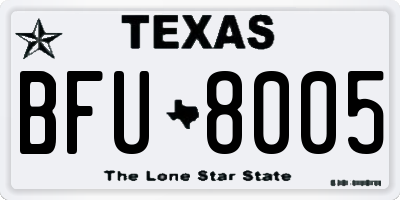 TX license plate BFU8005