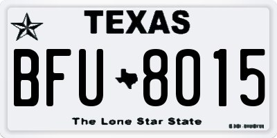 TX license plate BFU8015