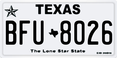 TX license plate BFU8026