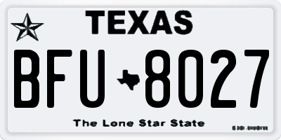TX license plate BFU8027