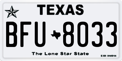 TX license plate BFU8033