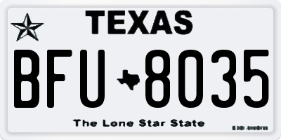TX license plate BFU8035