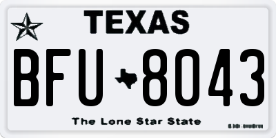 TX license plate BFU8043