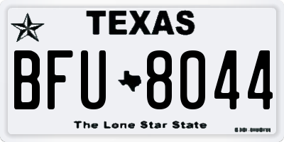 TX license plate BFU8044