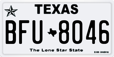 TX license plate BFU8046