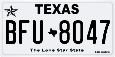 TX license plate BFU8047