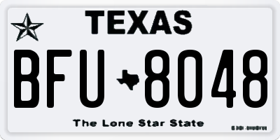 TX license plate BFU8048