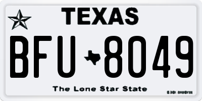 TX license plate BFU8049