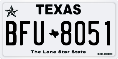 TX license plate BFU8051