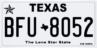 TX license plate BFU8052