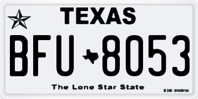 TX license plate BFU8053
