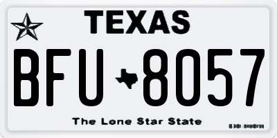 TX license plate BFU8057