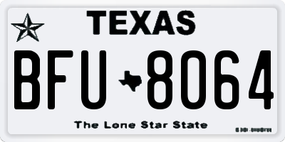 TX license plate BFU8064