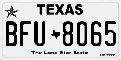 TX license plate BFU8065