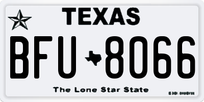 TX license plate BFU8066