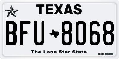 TX license plate BFU8068