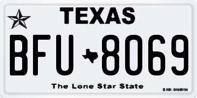 TX license plate BFU8069