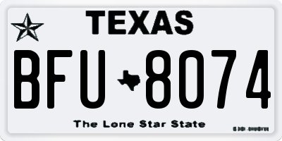 TX license plate BFU8074