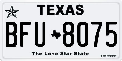 TX license plate BFU8075