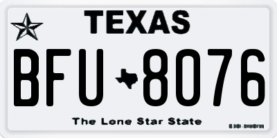 TX license plate BFU8076
