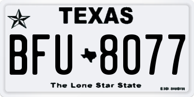TX license plate BFU8077
