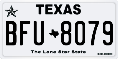 TX license plate BFU8079