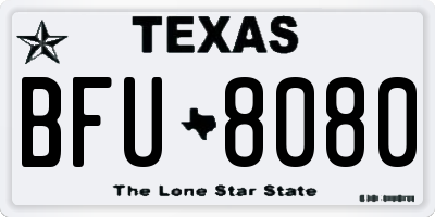 TX license plate BFU8080