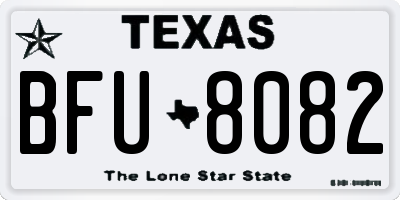 TX license plate BFU8082