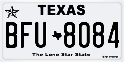 TX license plate BFU8084