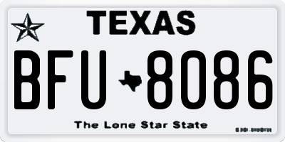 TX license plate BFU8086