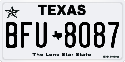 TX license plate BFU8087