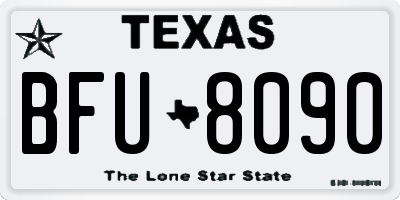 TX license plate BFU8090
