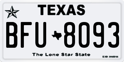 TX license plate BFU8093