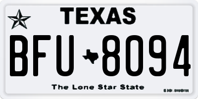 TX license plate BFU8094