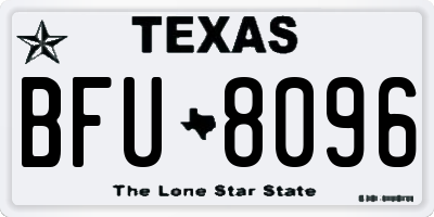 TX license plate BFU8096