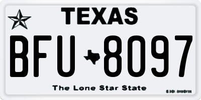 TX license plate BFU8097