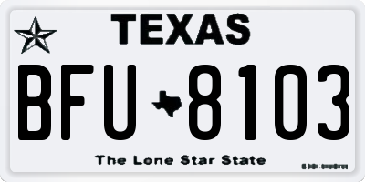 TX license plate BFU8103