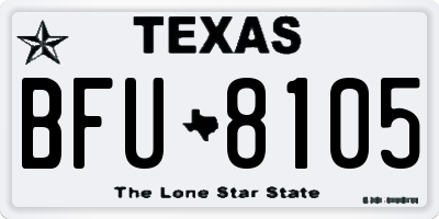 TX license plate BFU8105