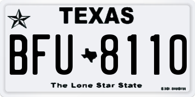 TX license plate BFU8110